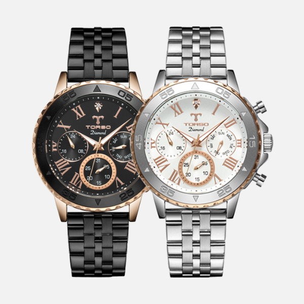 [인기상품] 토르소 T76 발리오스 다이아몬드 (가죽 스트랩 증정) 메탈 남자 시계