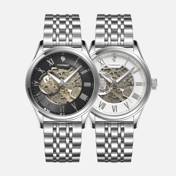 [타임세일] 토르소 T603M 엘리시온 오토매틱 다이아몬드(가죽 스트랩 증정)메탈 남자 시계