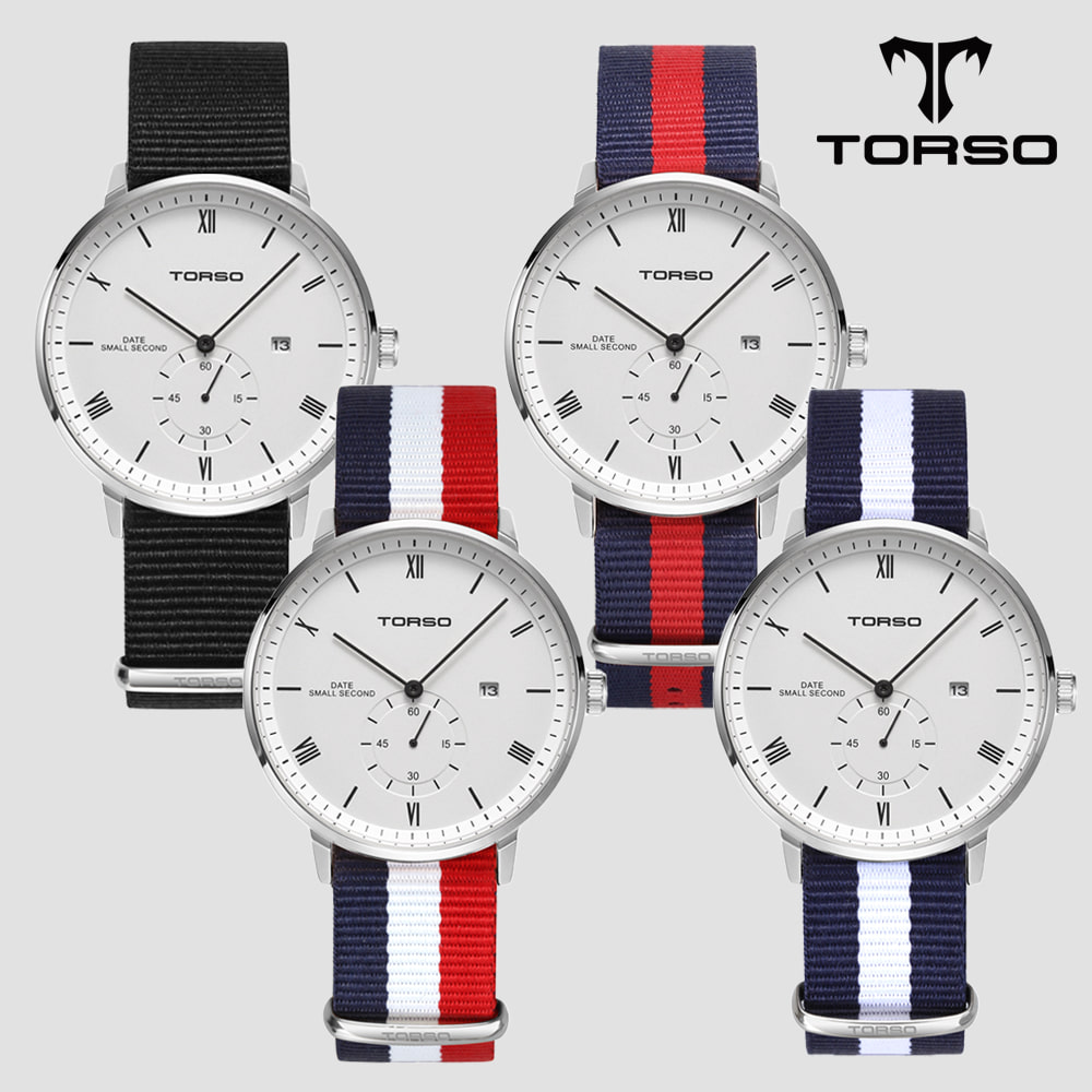 TORSO 토르소 T103M-SS-N 네소스 스몰 세컨드 워치 남성 나토 밴드 시계