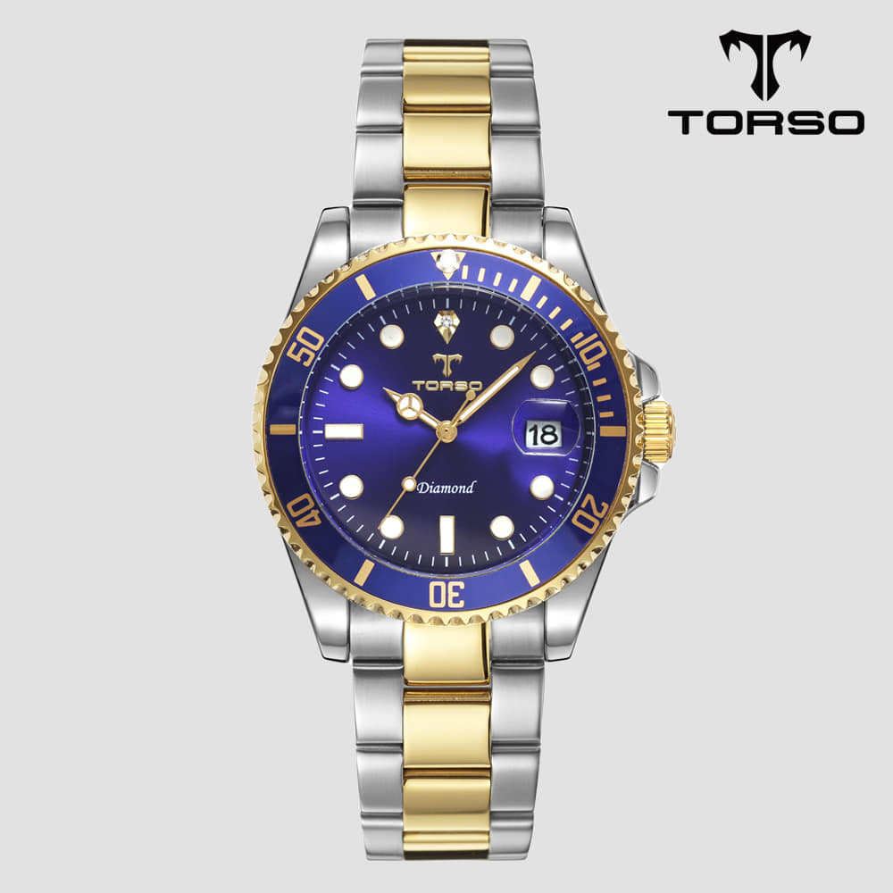TORSO 토르소 T502M-GLC 이카로스 다이아몬드 워치 남성 메탈 밴드 시계