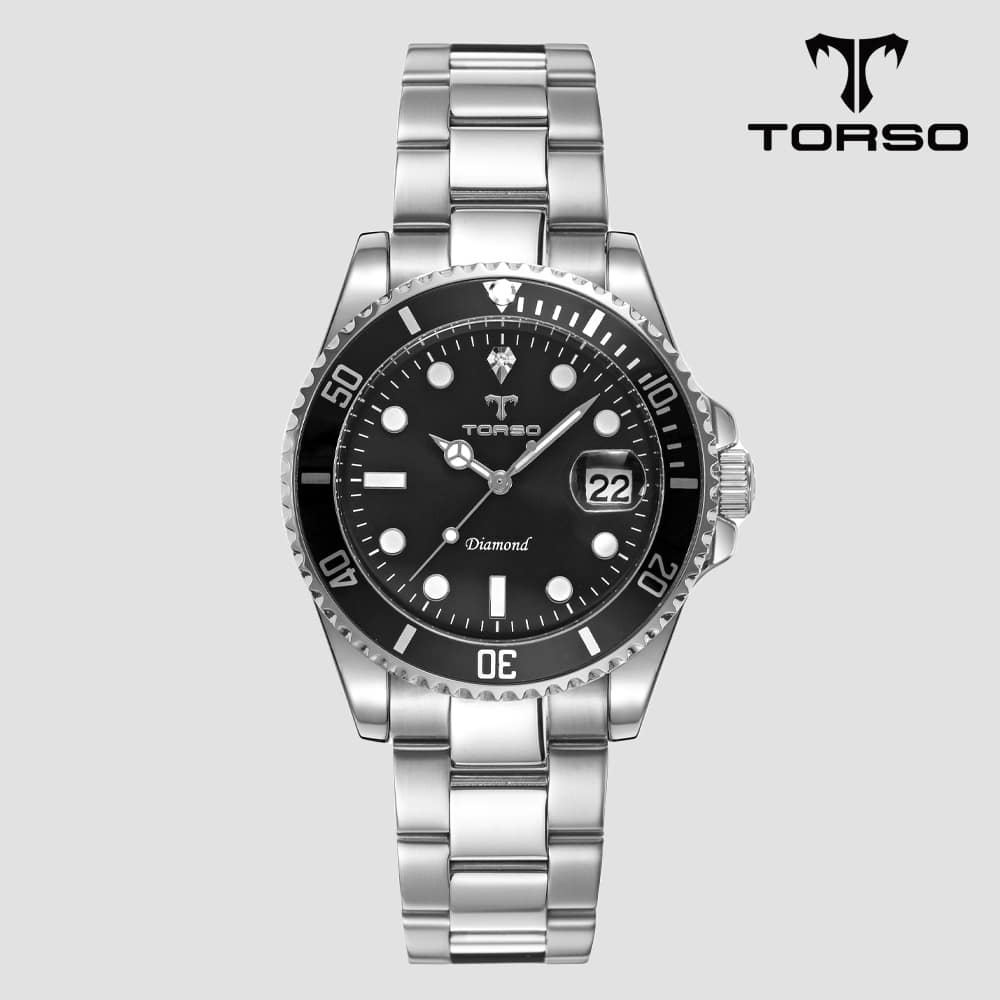 TORSO 토르소 T502M-SBS 이카로스 다이아몬드 워치 남성 메탈 밴드 시계