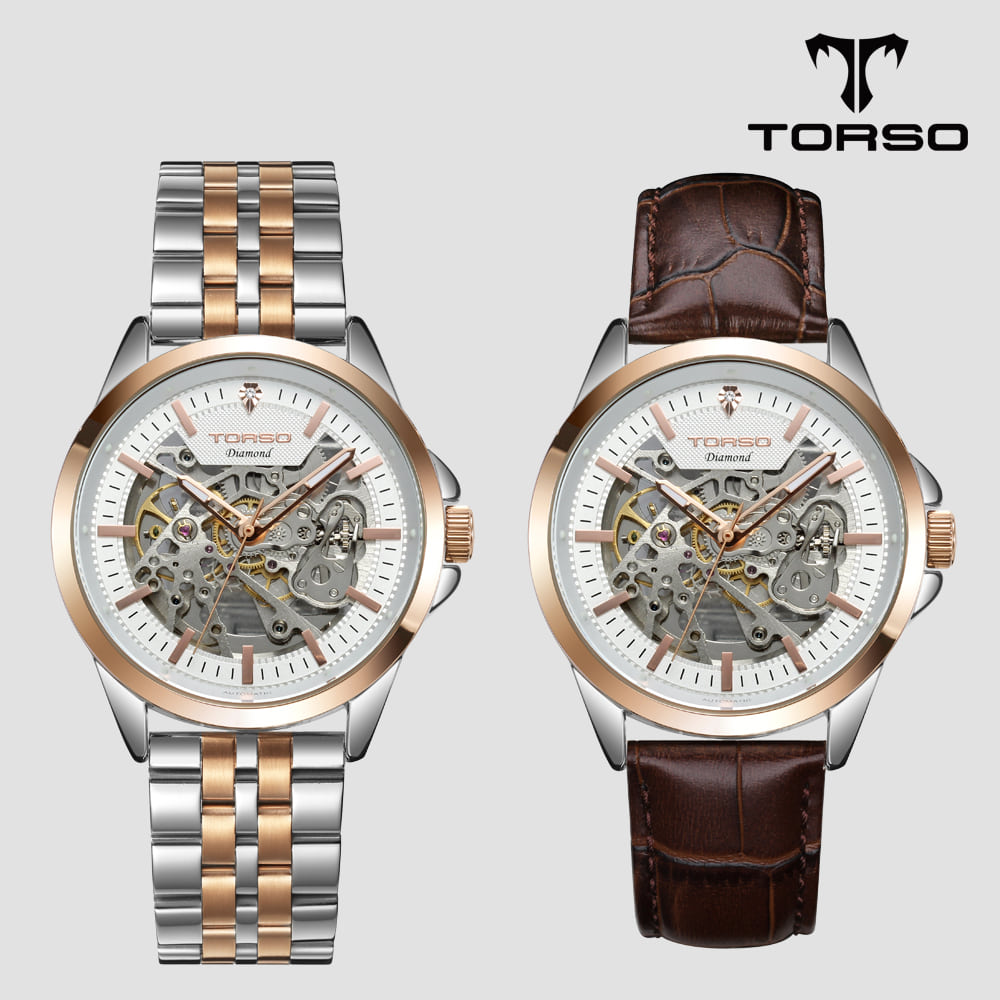 TORSO 토르소 T602M-RSC 그리페스 스켈레톤 오토매틱 다이아몬드 워치 메탈 남자 시계