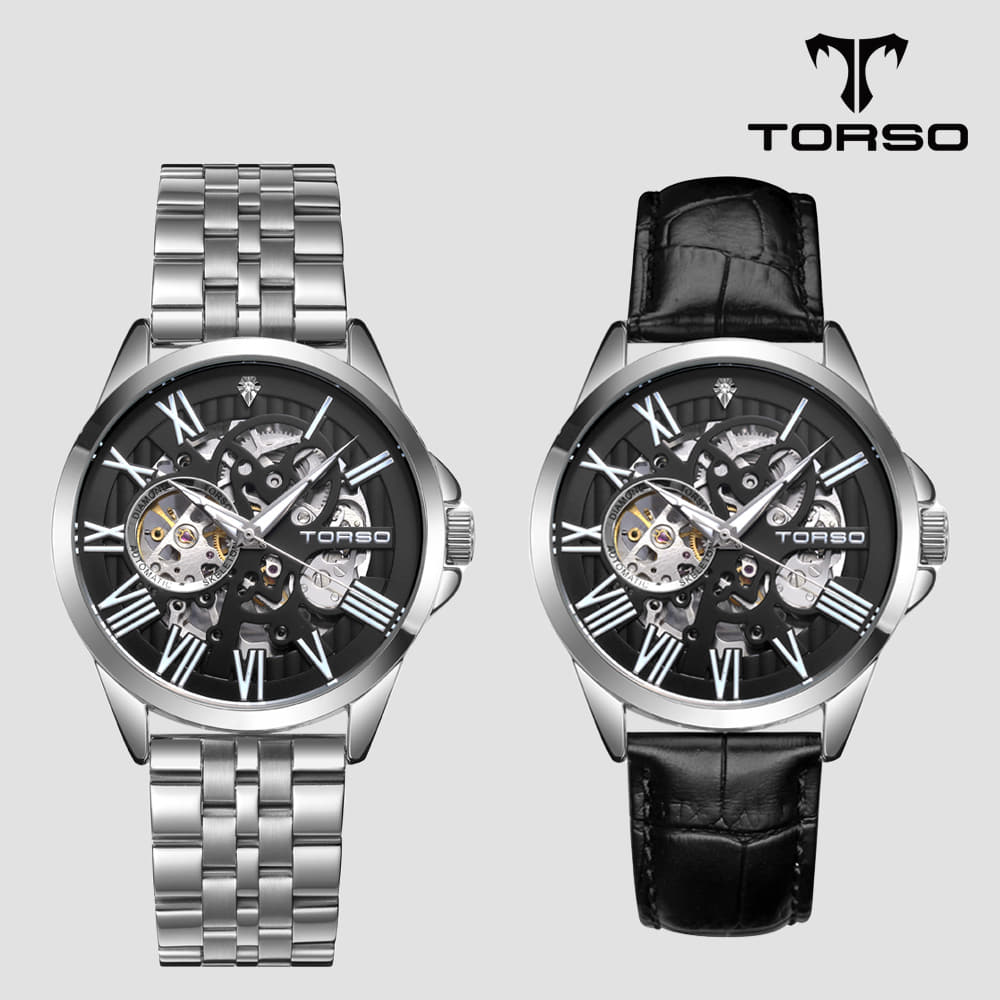 TORSO 토르소 T601M-SBS 라투메나 스켈레톤 오토매틱 다이아몬드 워치 메탈 남자 시계
