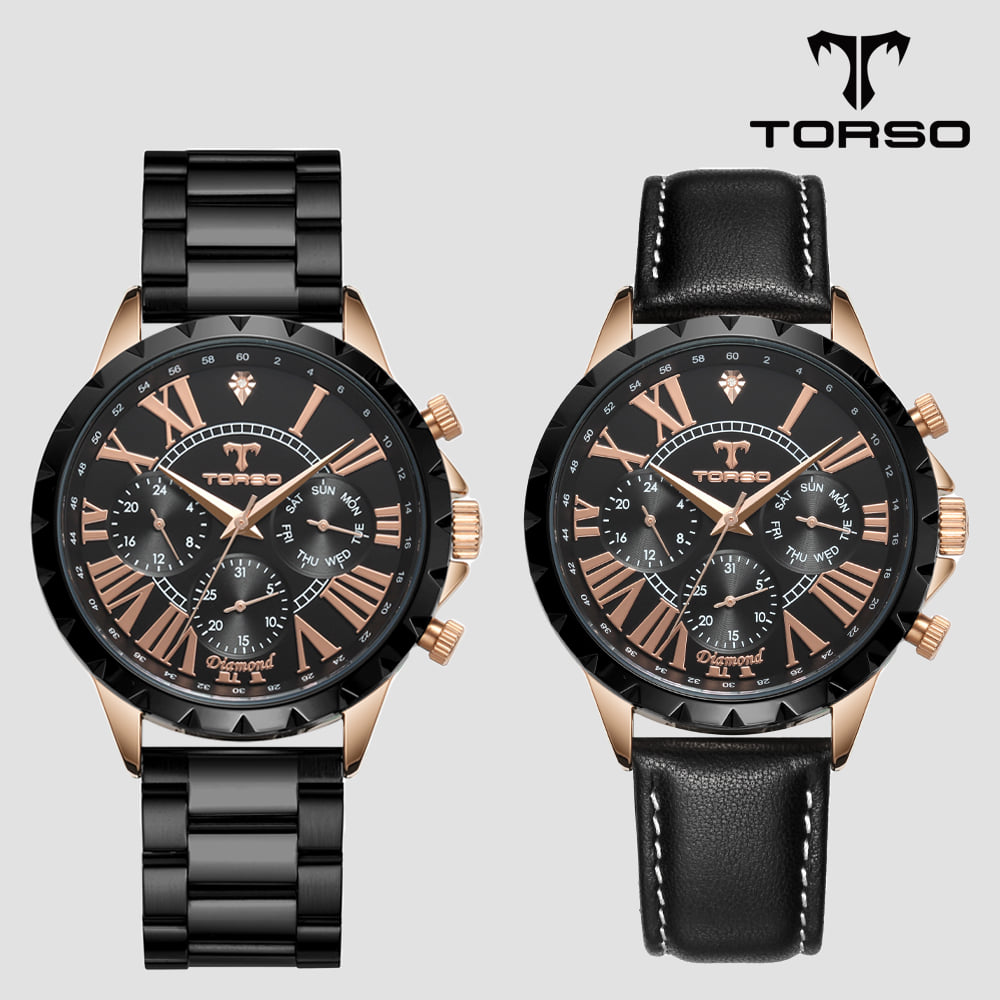 TORSO 토르소 T501M-BBB 히페리온 멀티 다이아몬드 워치 메탈 남자 시계