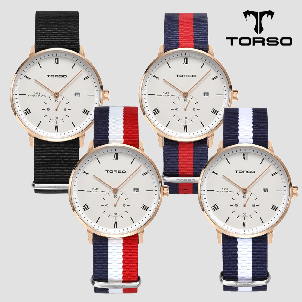 TORSO 토르소 T103M-RS-N 네소스 스몰 세컨드 워치 남성 나토 밴드 시계