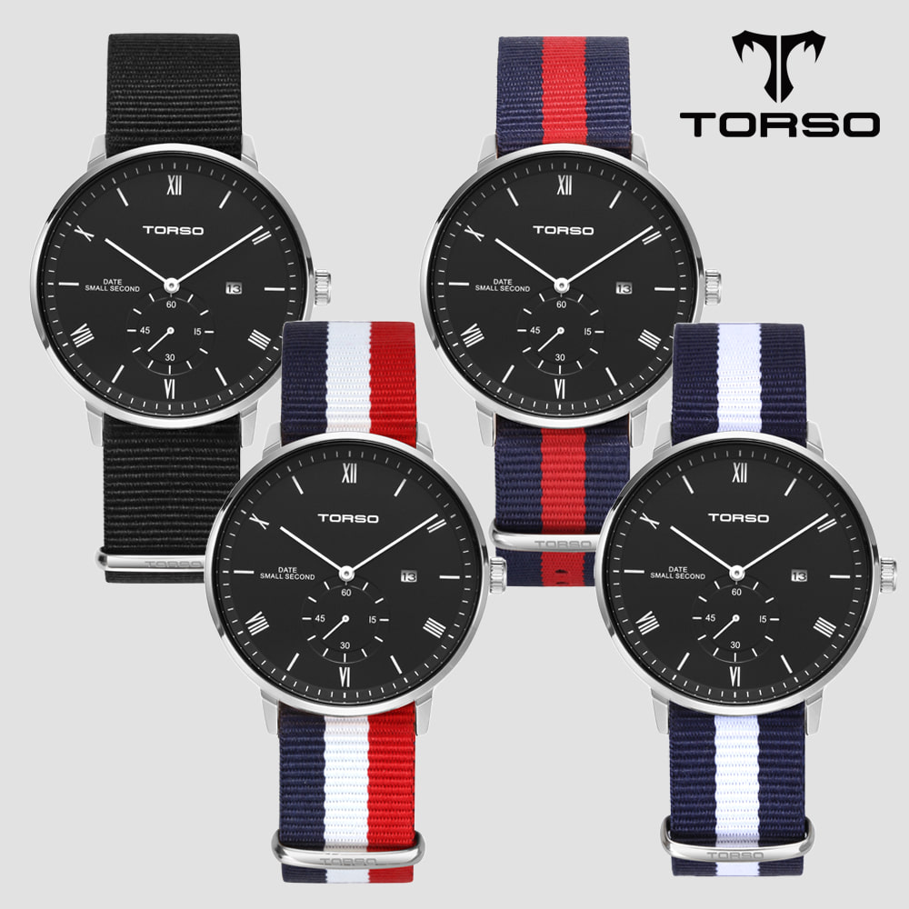 TORSO 토르소 T103M-SB-N 네소스 스몰 세컨드 워치 남성 나토 밴드 시계